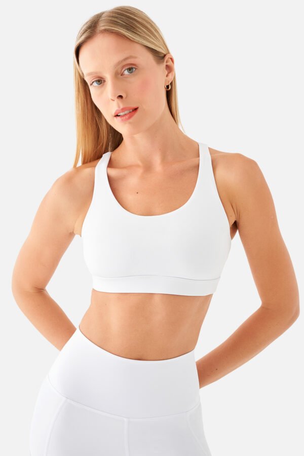 Stella Medium Support White Sports Bra