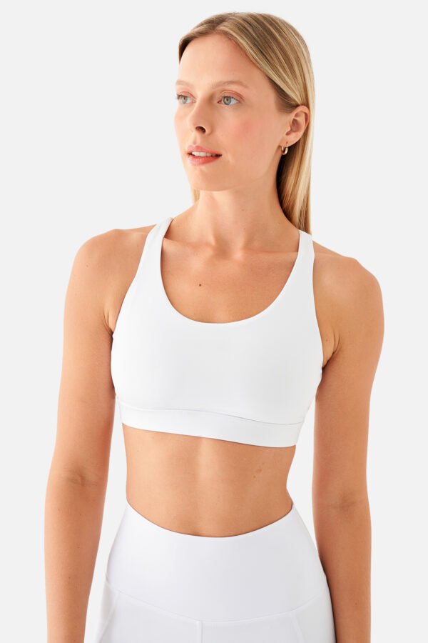 Stella Medium Support White Sports Bra - Image 3