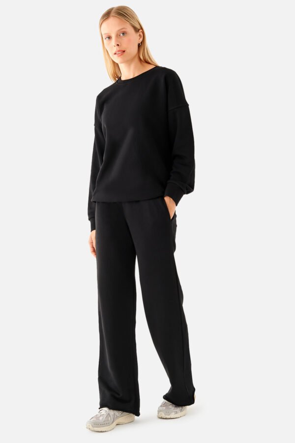 Amelia Flare Sweatpants Black - Image 2