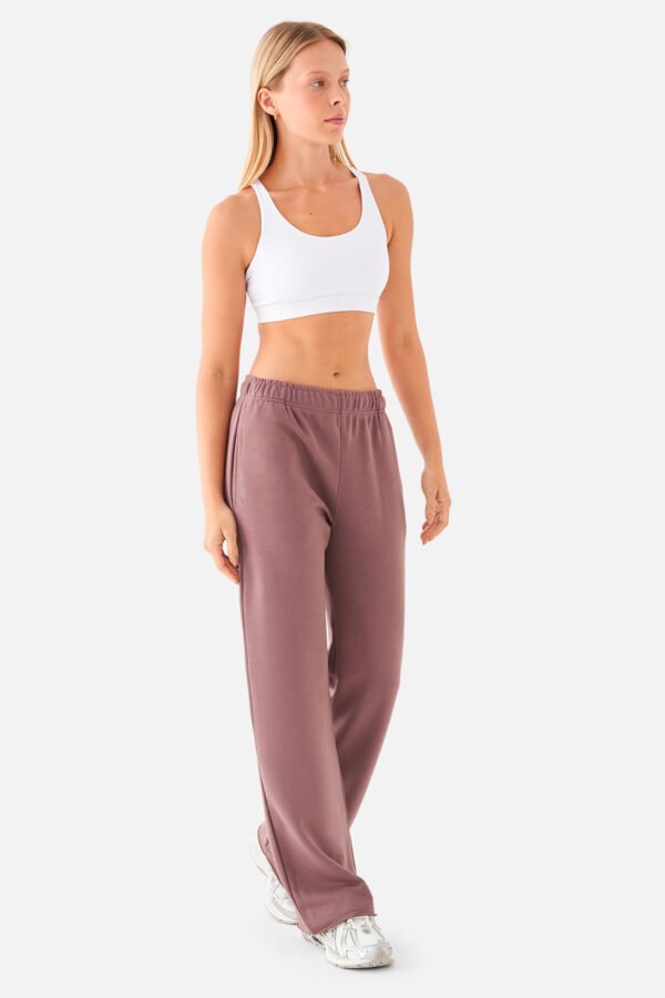 Amelia Flare Sweatpants Dark Rose - Image 3