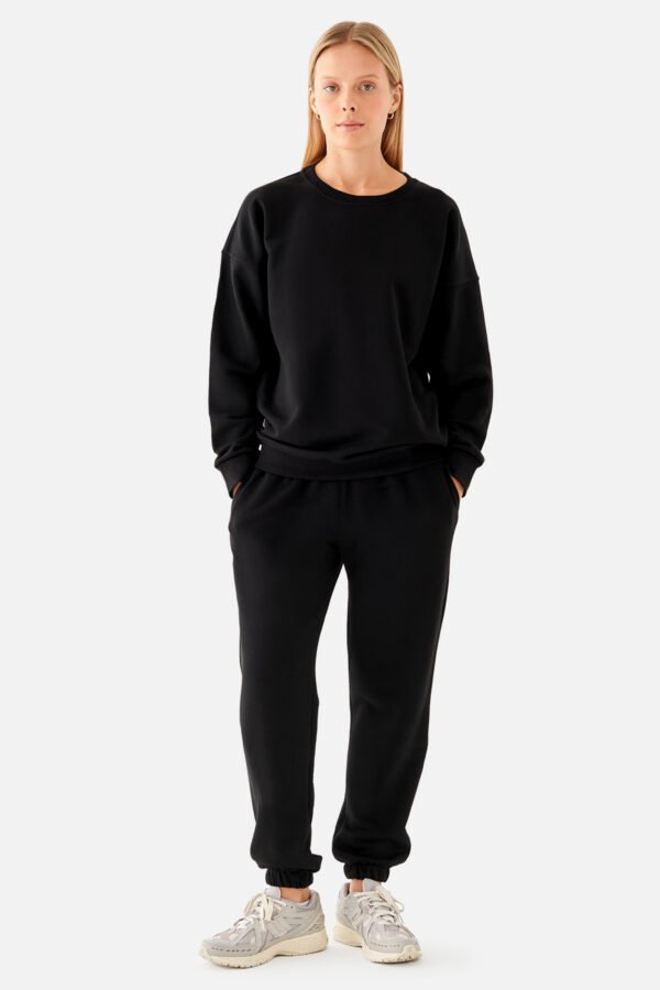 Nina Cotton Basic Sweatshirt Black - Image 2