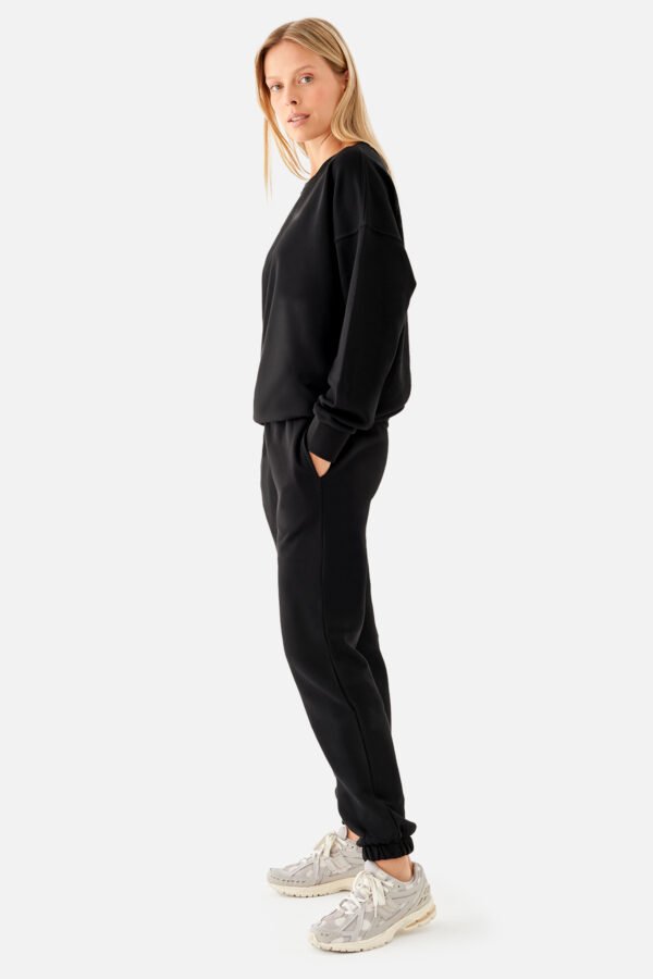 Nina Cotton Basic Sweatshirt Black - Image 3