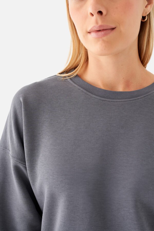 Nina Cotton Basic Sweatshirt D. Grey - Image 2