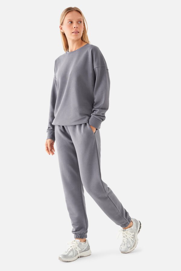 Nina Cotton Basic Sweatshirt D. Grey - Image 4