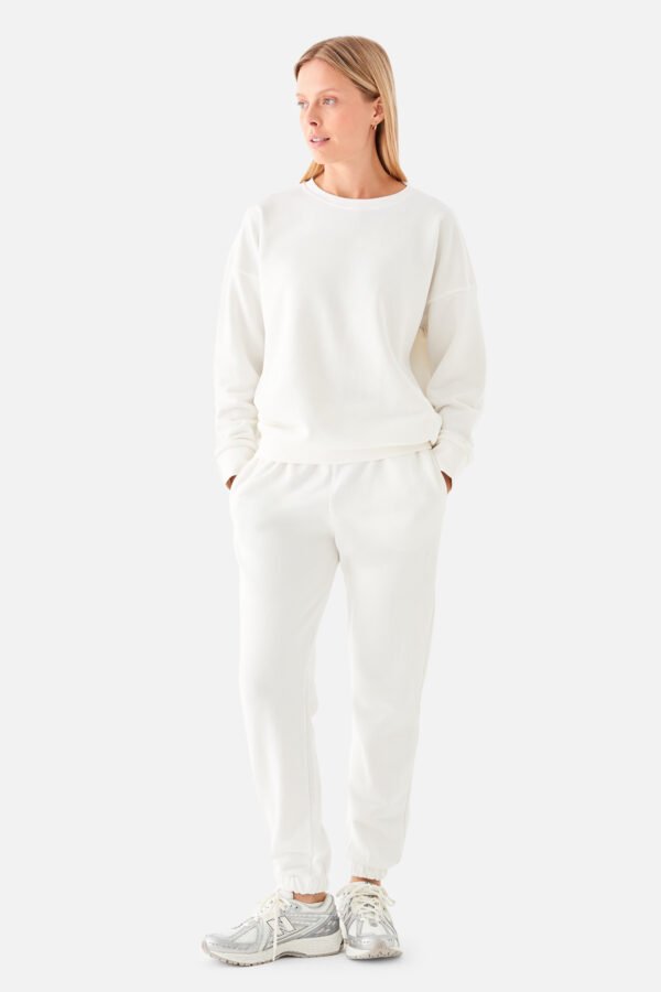 Nina Cotton Basic Sweatshirt Ecru - Image 4