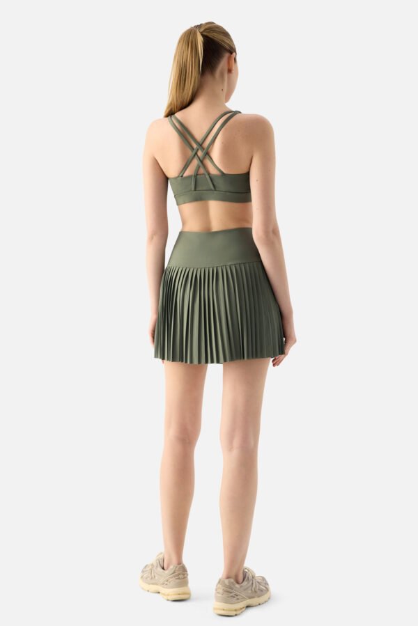 Elira Pleated Tennis Skirt Green Fig - Image 3