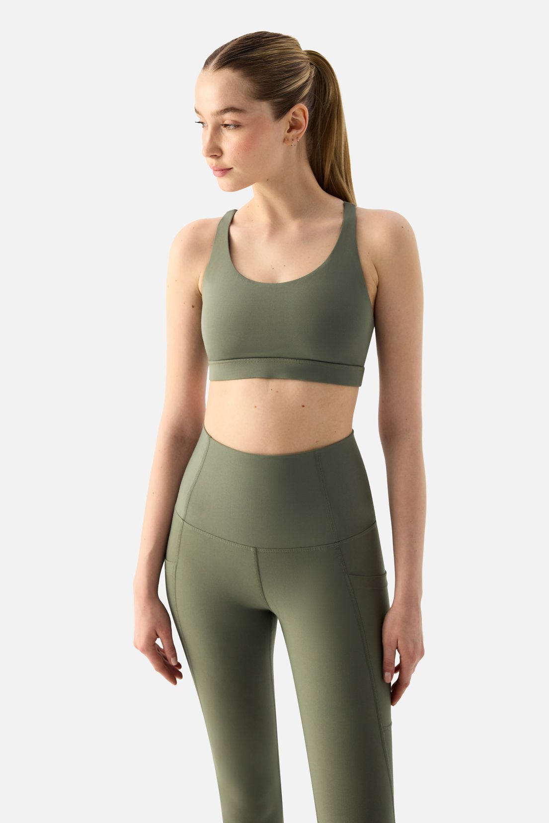 Stella Medium Support Green Fig Sports Bra